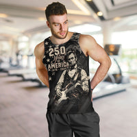 Personalized America 250th Anniversary Men Tank Top Abraham Lincoln Playing Guitar 4th July