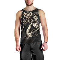 Personalized America 250th Anniversary Men Tank Top Abraham Lincoln Playing Guitar 4th July