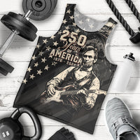 Personalized America 250th Anniversary Men Tank Top Abraham Lincoln Playing Guitar 4th July