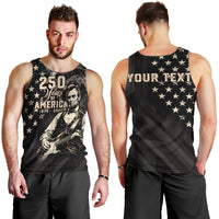 Personalized America 250th Anniversary Men Tank Top Abraham Lincoln Playing Guitar 4th July