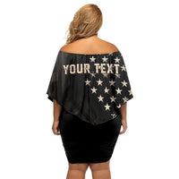 Personalized America 250th Anniversary Off Shoulder Short Dress Abraham Lincoln Playing Guitar 4th July