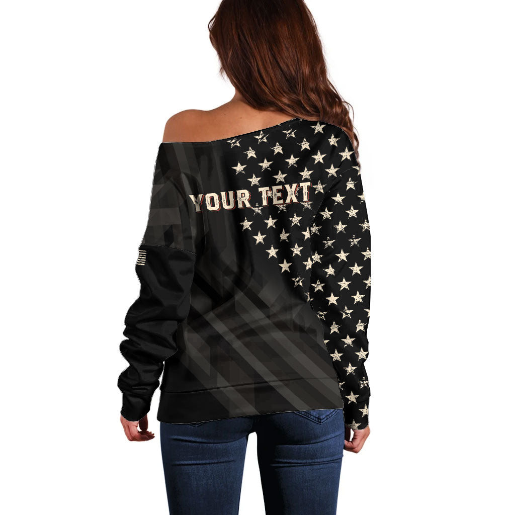Personalized America 250th Anniversary Off Shoulder Sweater Abraham Lincoln Playing Guitar 4th July