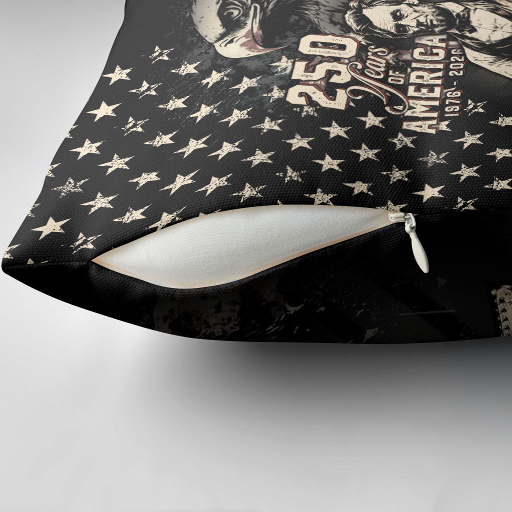 America 250th Anniversary Pillow Cover Abraham Lincoln Playing Guitar 4th July