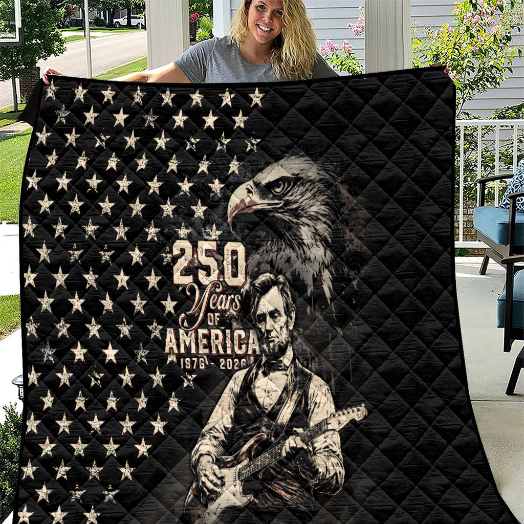America 250th Anniversary Quilt Abraham Lincoln Playing Guitar 4th July