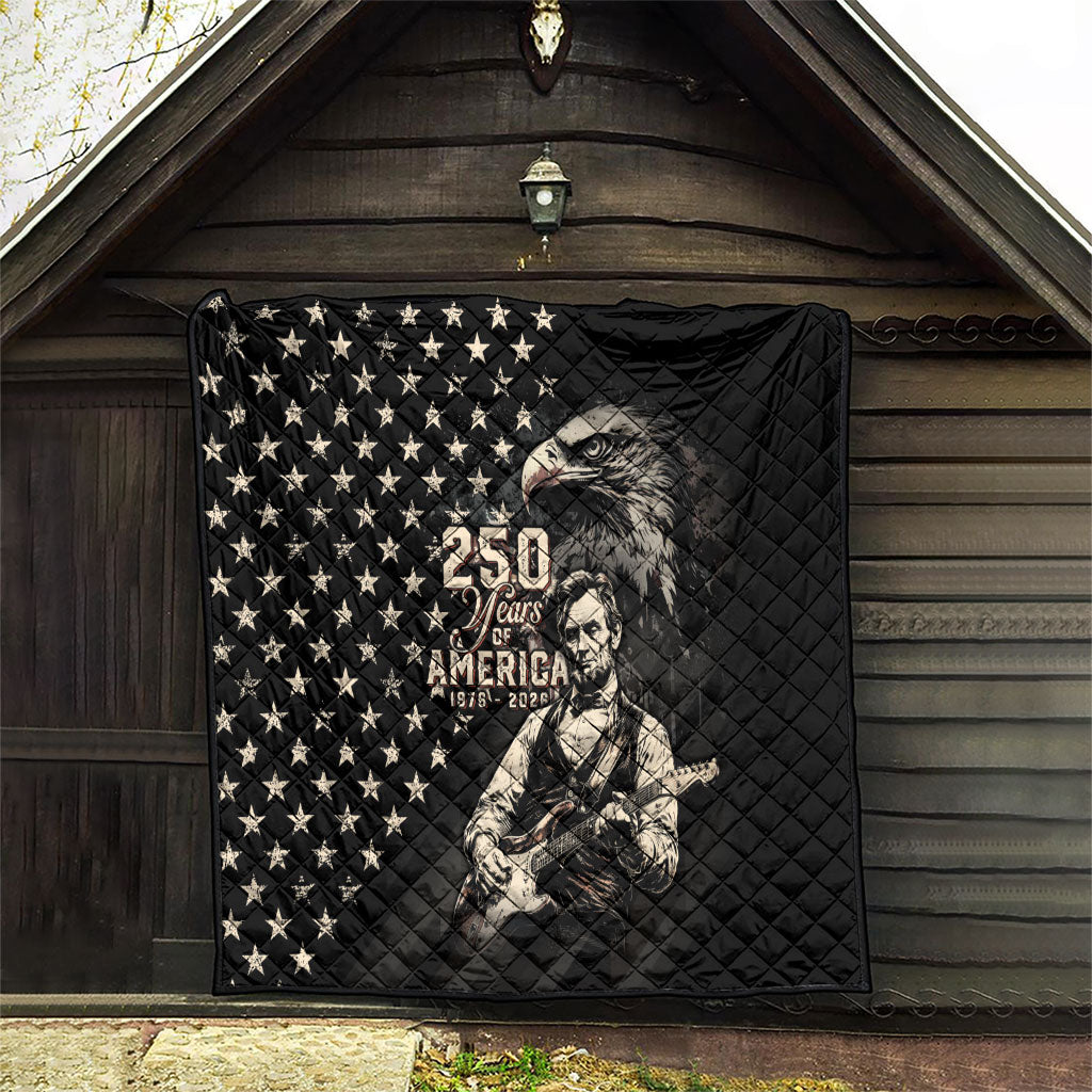 America 250th Anniversary Quilt Abraham Lincoln Playing Guitar 4th July