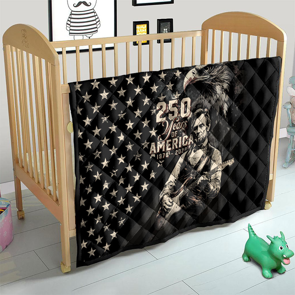 America 250th Anniversary Quilt Abraham Lincoln Playing Guitar 4th July