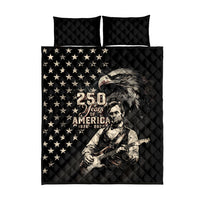 America 250th Anniversary Quilt Bed Set Abraham Lincoln Playing Guitar 4th July
