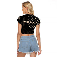 Personalized America 250th Anniversary Raglan Cropped T Shirt Abraham Lincoln Playing Guitar 4th July