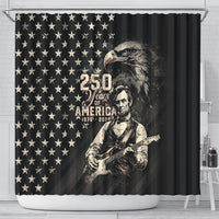 America 250th Anniversary Shower Curtain Abraham Lincoln Playing Guitar 4th July