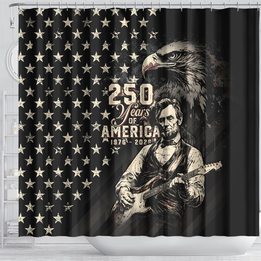 America 250th Anniversary Shower Curtain Abraham Lincoln Playing Guitar 4th July