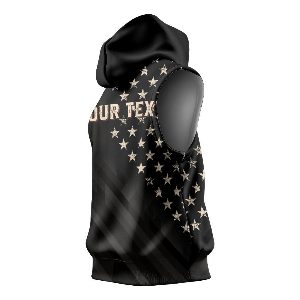 Personalized America 250th Anniversary Sleeveless Hoodie Abraham Lincoln Playing Guitar 4th July