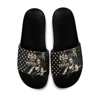 America 250th Anniversary Slide Sandals Abraham Lincoln Playing Guitar 4th July