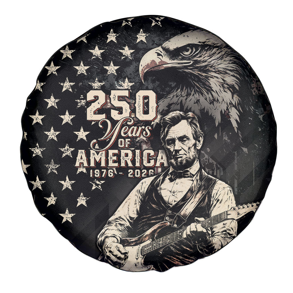 America 250th Anniversary Spare Tire Cover Abraham Lincoln Playing Guitar 4th July
