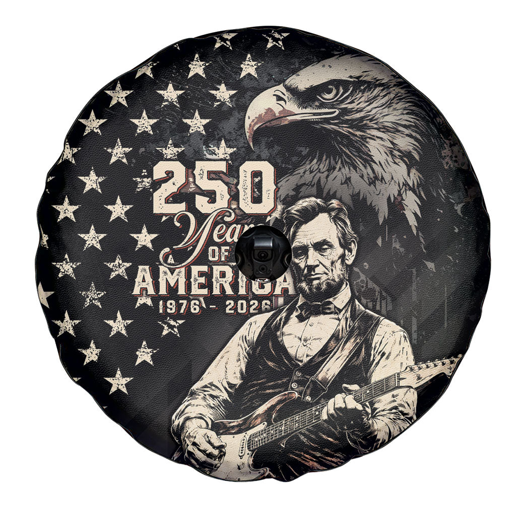 America 250th Anniversary Spare Tire Cover Abraham Lincoln Playing Guitar 4th July