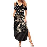 Personalized America 250th Anniversary Summer Maxi Dress Abraham Lincoln Playing Guitar 4th July