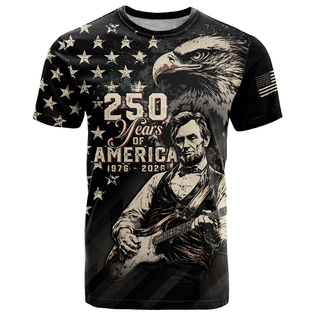 Personalized America 250th Anniversary T Shirt Abraham Lincoln Playing Guitar 4th July