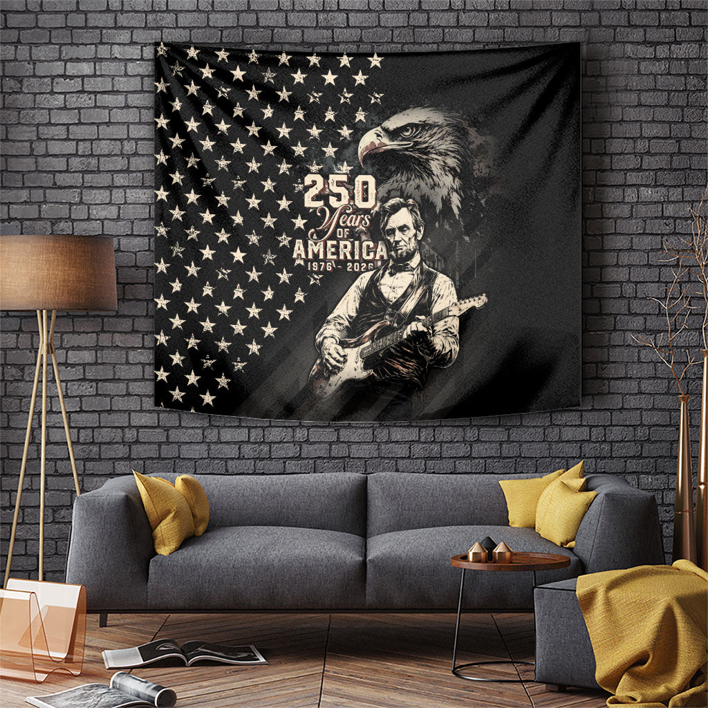 America 250th Anniversary Tapestry Abraham Lincoln Playing Guitar 4th July