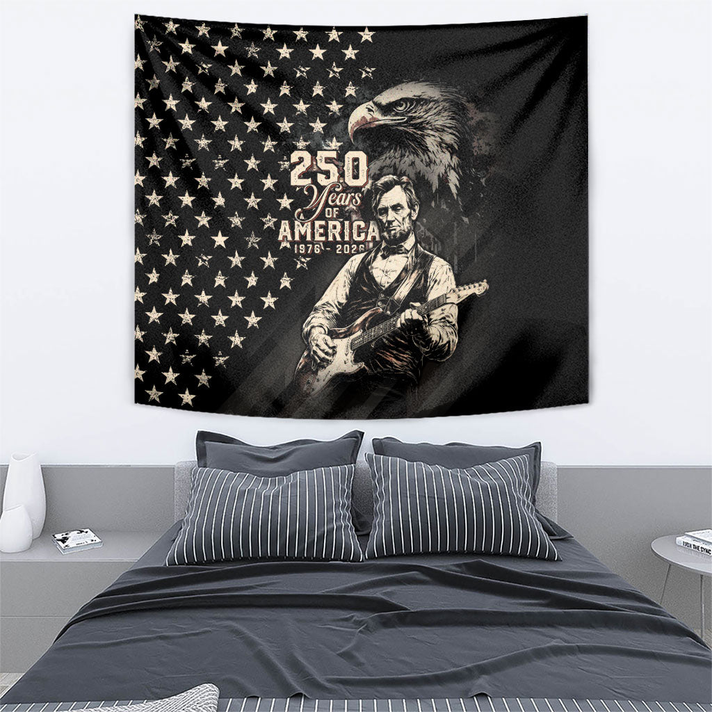 America 250th Anniversary Tapestry Abraham Lincoln Playing Guitar 4th July
