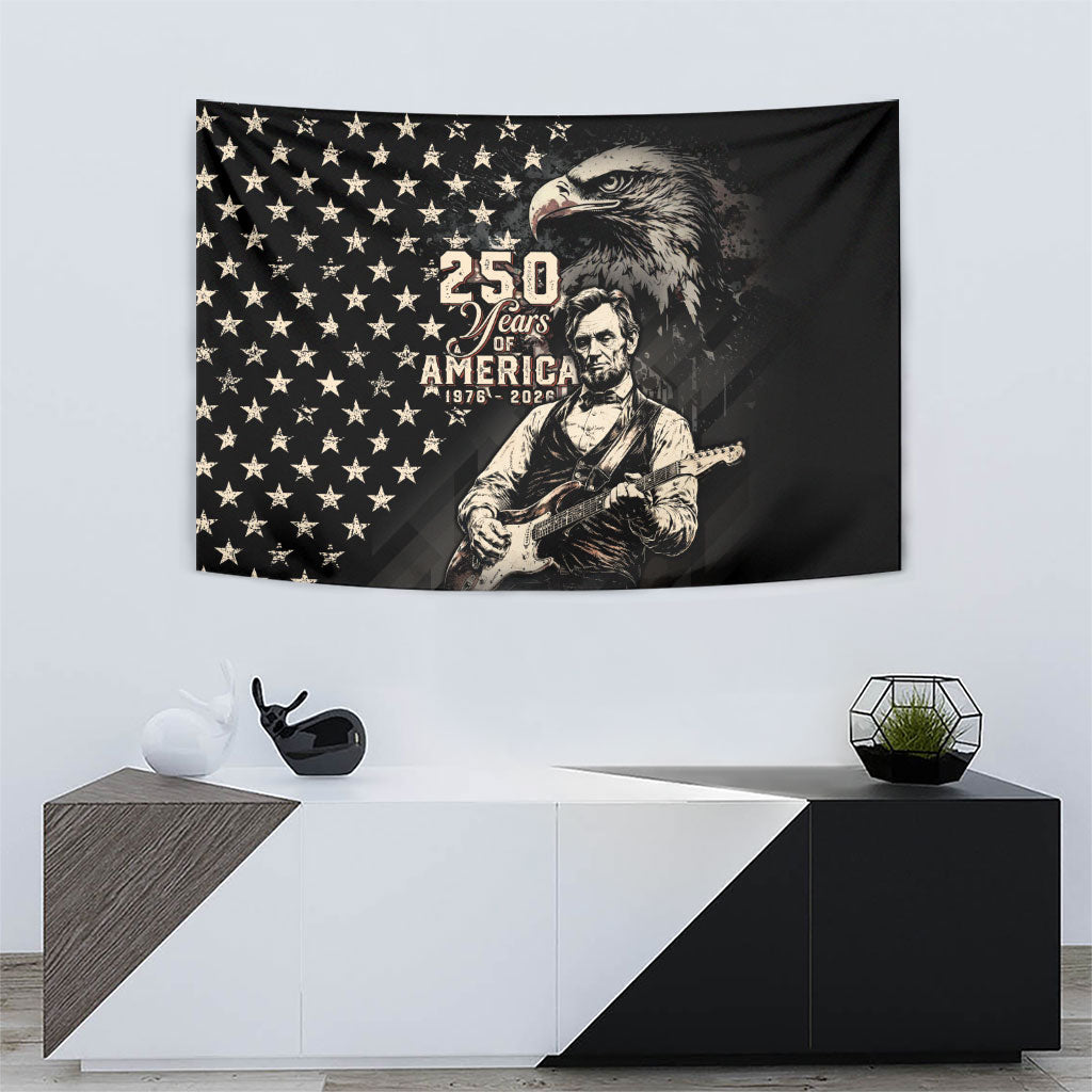 America 250th Anniversary Tapestry Abraham Lincoln Playing Guitar 4th July