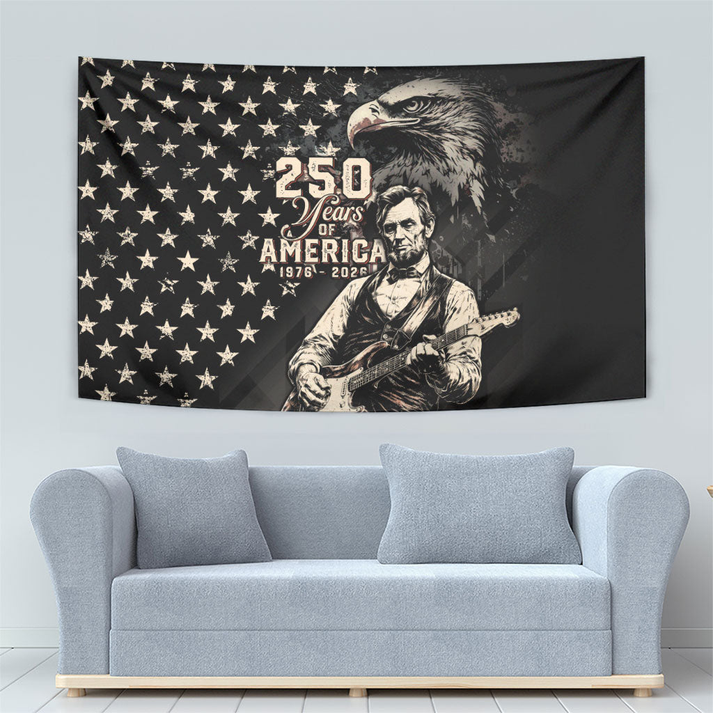 America 250th Anniversary Tapestry Abraham Lincoln Playing Guitar 4th July