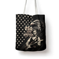 America 250th Anniversary Tote Bag Abraham Lincoln Playing Guitar 4th July