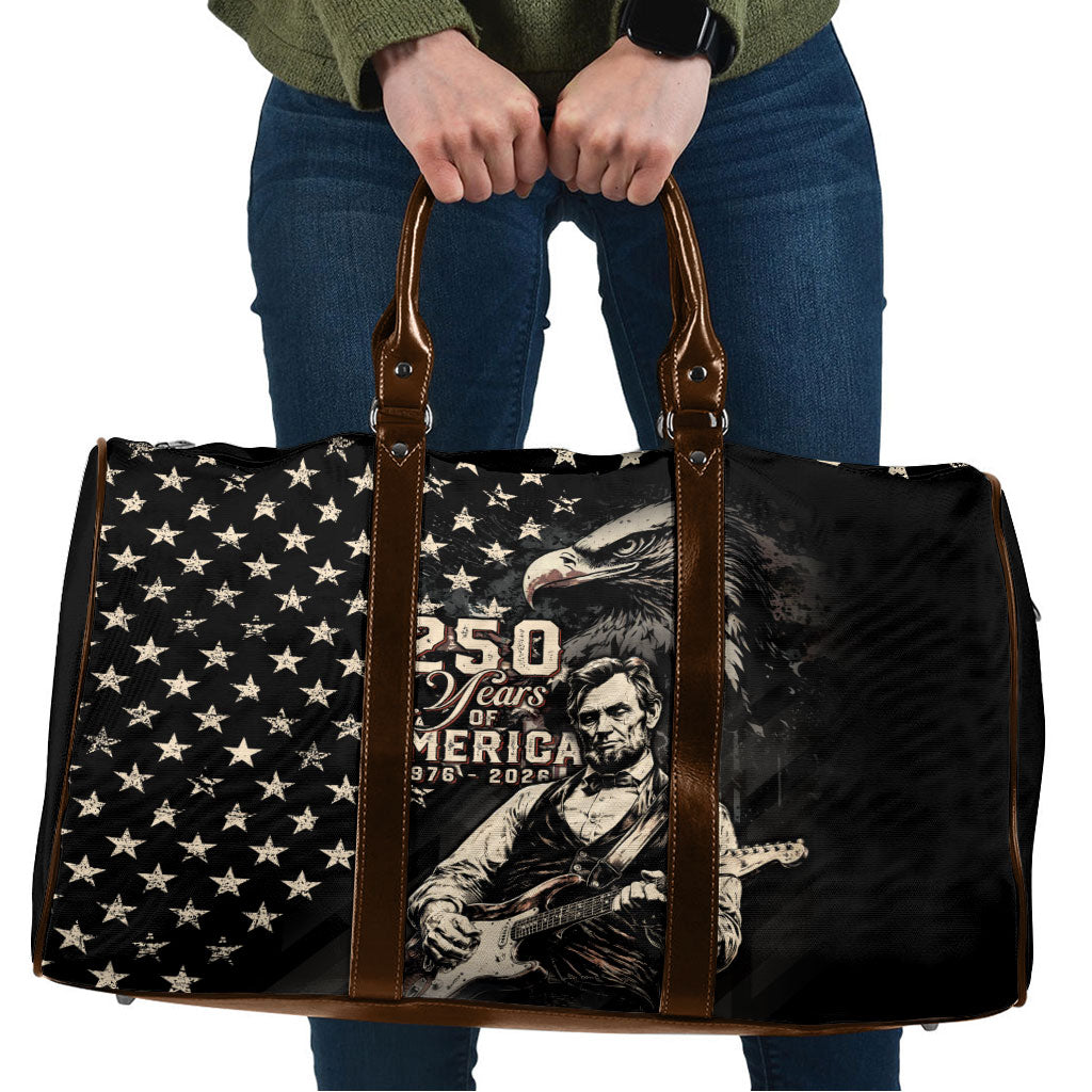 America 250th Anniversary Travel Bag Abraham Lincoln Playing Guitar 4th July