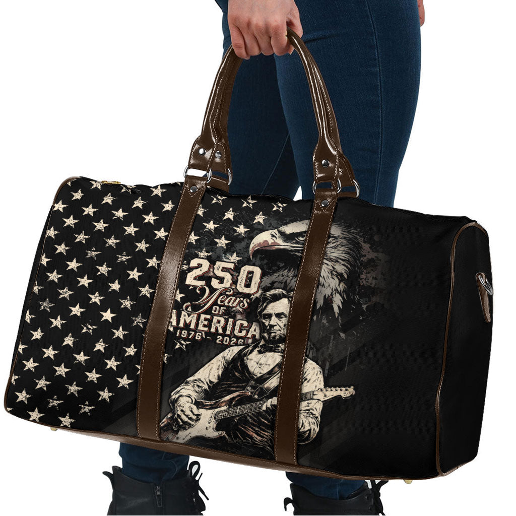 America 250th Anniversary Travel Bag Abraham Lincoln Playing Guitar 4th July