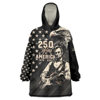 Personalized America 250th Anniversary Wearable Blanket Hoodie Abraham Lincoln Playing Guitar 4th July