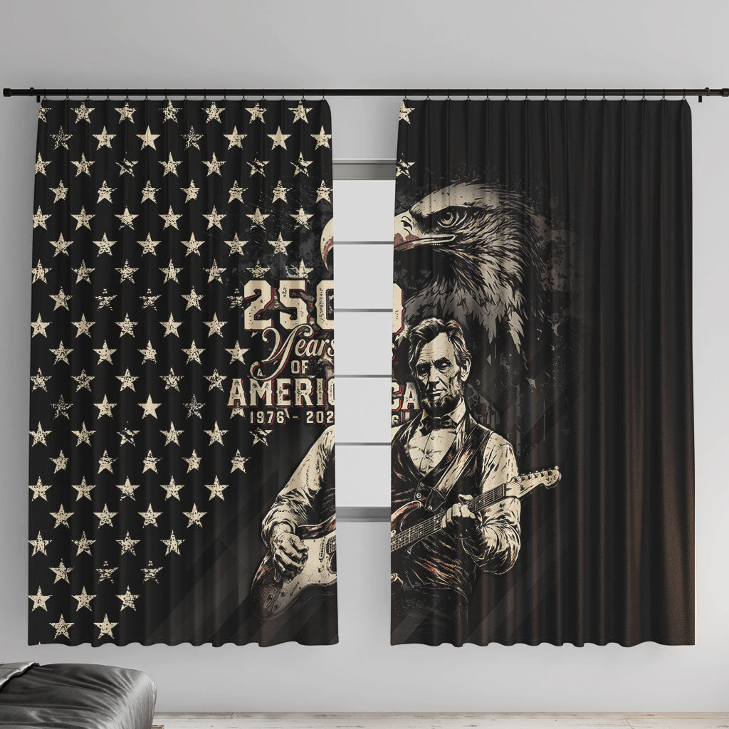 America 250th Anniversary Window Curtain Abraham Lincoln Playing Guitar 4th July