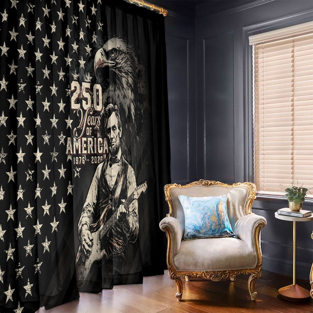 America 250th Anniversary Window Curtain Abraham Lincoln Playing Guitar 4th July
