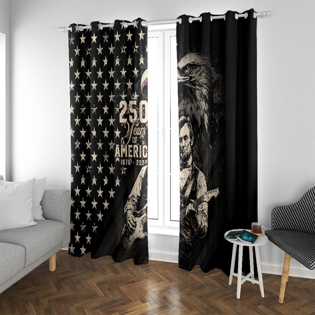America 250th Anniversary Window Curtain Abraham Lincoln Playing Guitar 4th July