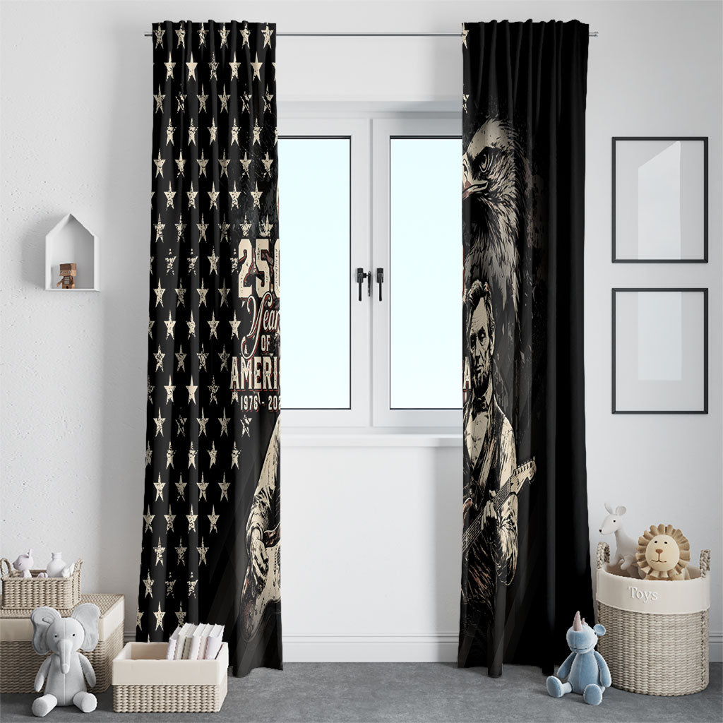 America 250th Anniversary Window Curtain Abraham Lincoln Playing Guitar 4th July