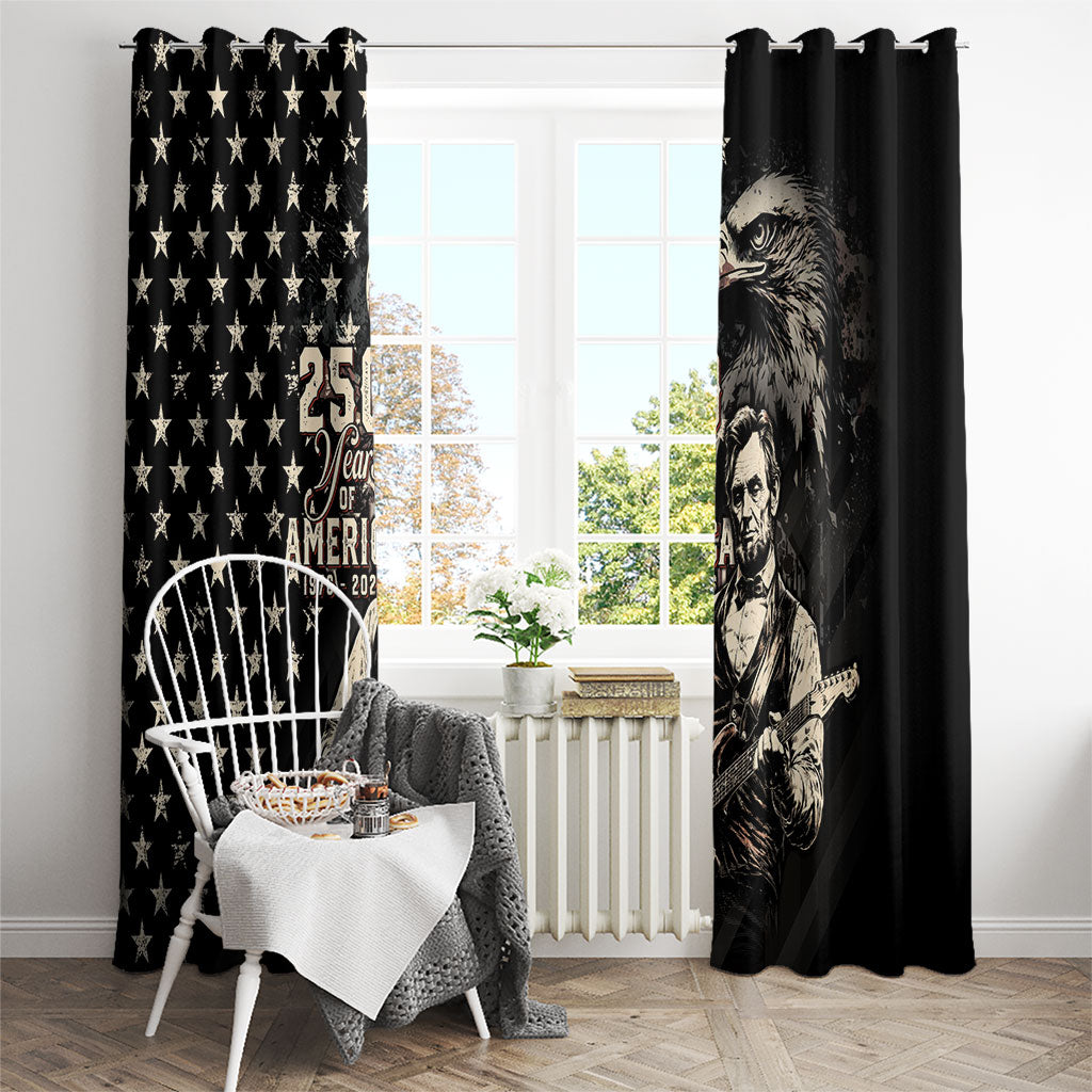 America 250th Anniversary Window Curtain Abraham Lincoln Playing Guitar 4th July