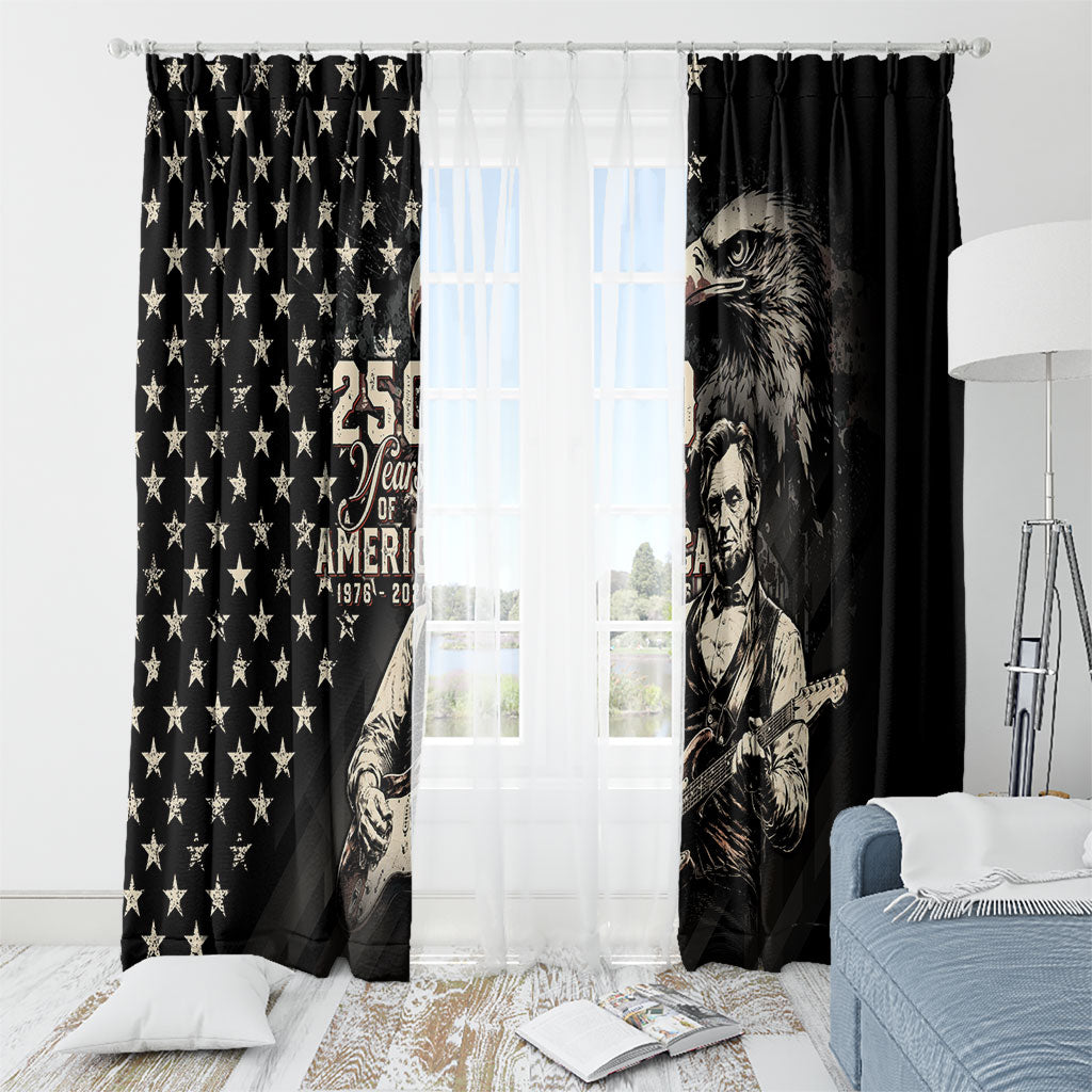 America 250th Anniversary Window Curtain Abraham Lincoln Playing Guitar 4th July