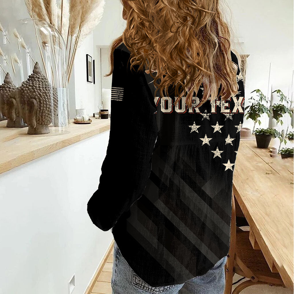 Personalized America 250th Anniversary Women Casual Shirt Abraham Lincoln Playing Guitar 4th July