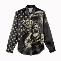 Personalized America 250th Anniversary Women Casual Shirt Abraham Lincoln Playing Guitar 4th July