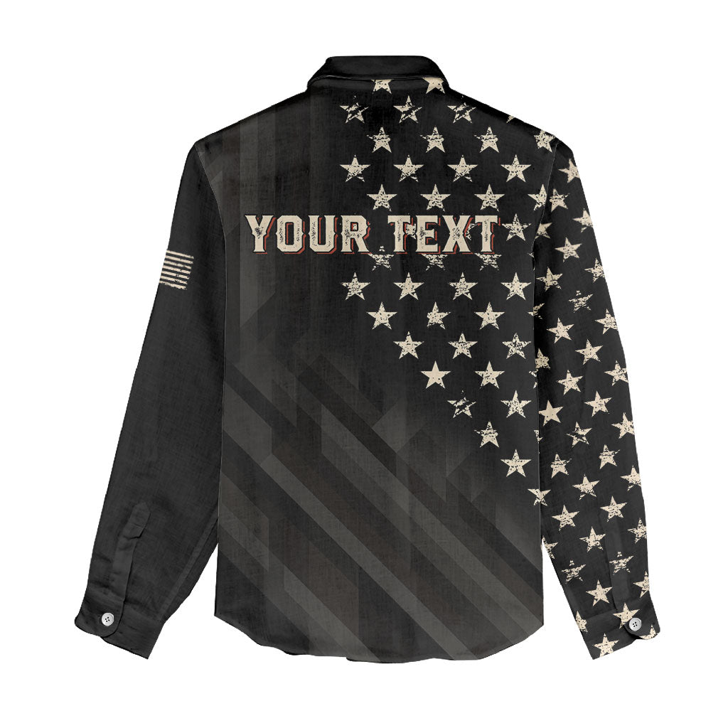 Personalized America 250th Anniversary Women Casual Shirt Abraham Lincoln Playing Guitar 4th July