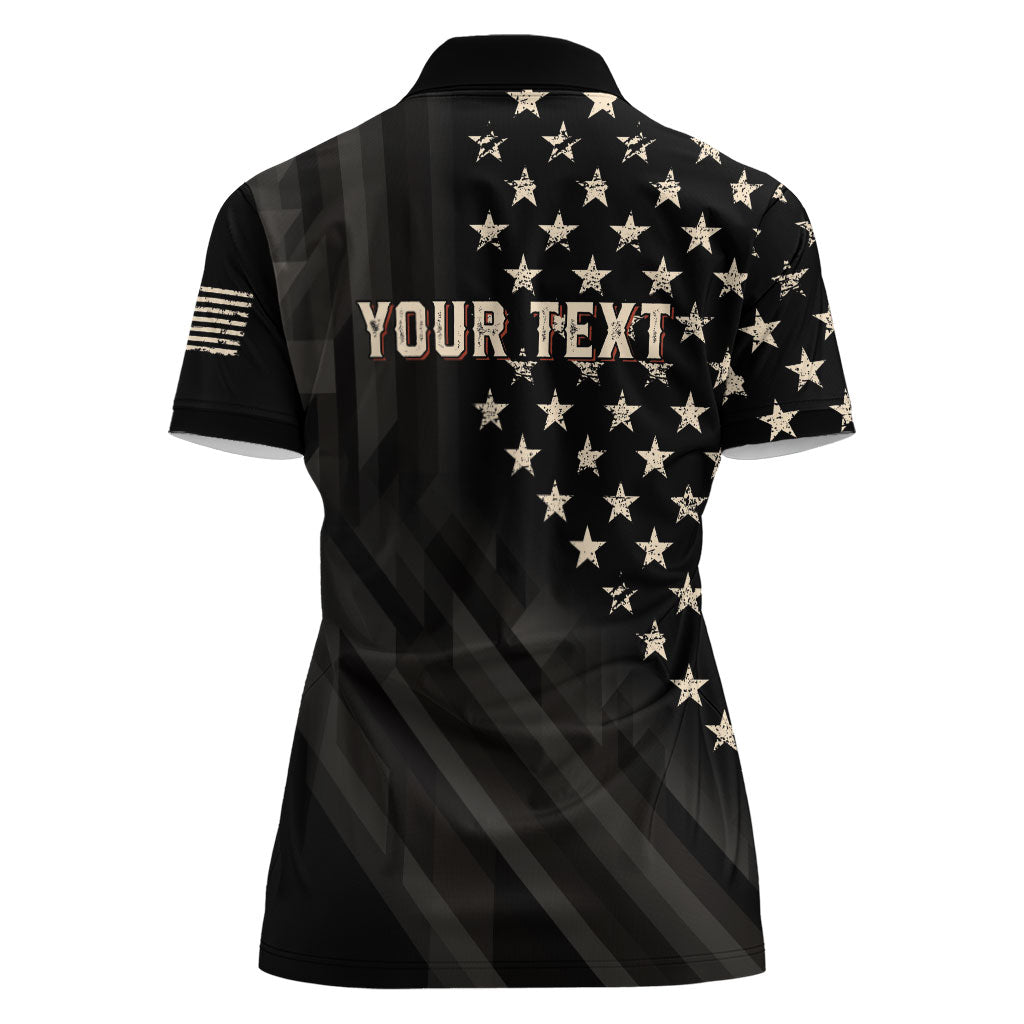 Personalized America 250th Anniversary Women Polo Shirt Abraham Lincoln Playing Guitar 4th July