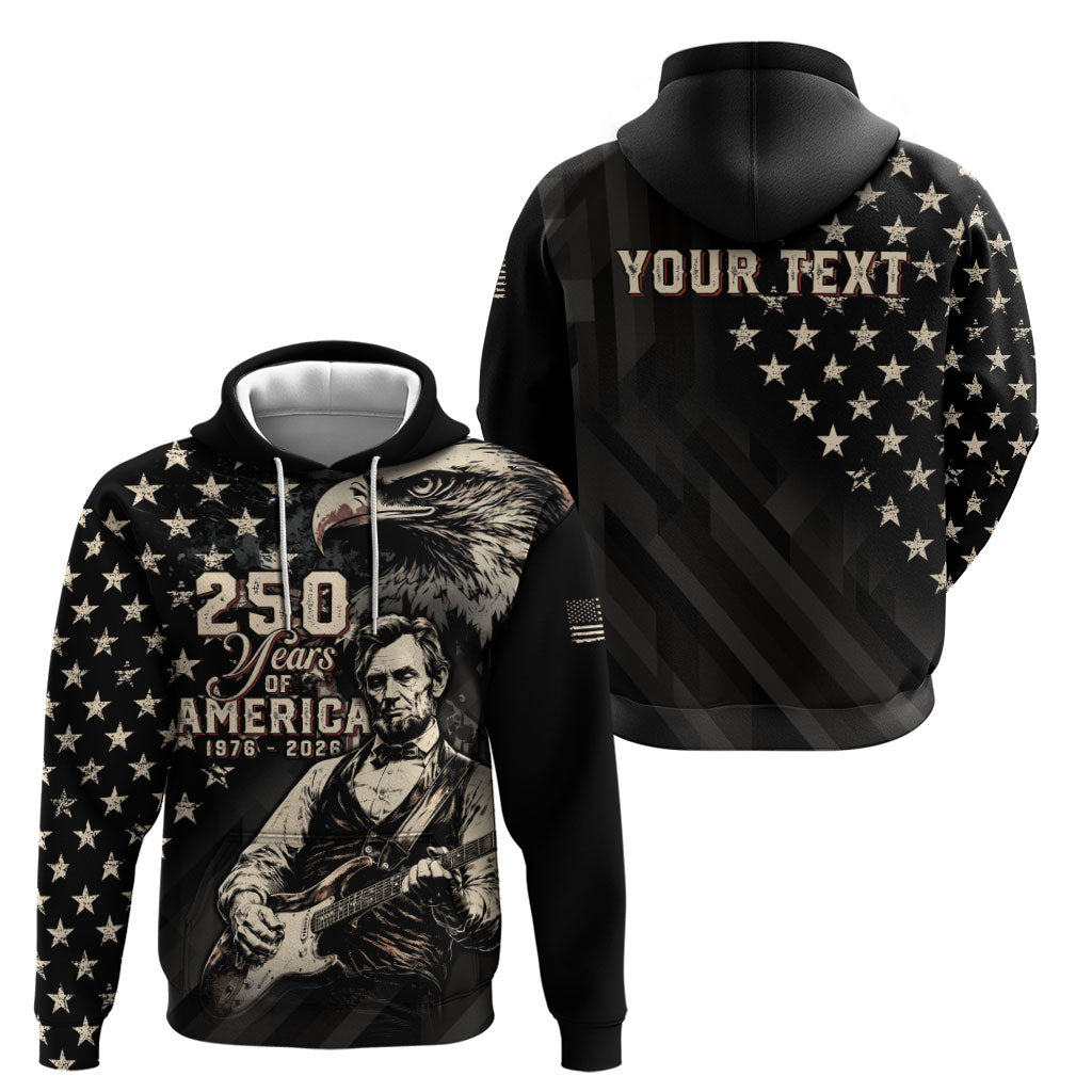 Personalized America 250th Anniversary Zip Hoodie Abraham Lincoln Playing Guitar 4th July