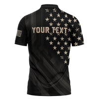 Personalized America 250th Anniversary Zipper Polo Shirt Abraham Lincoln Playing Guitar 4th July