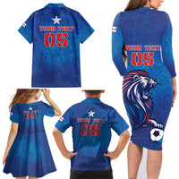 Custom England 2024 Football Family Matching Long Sleeve Bodycon Dress and Hawaiian Shirt Go Champions Lionesses LT05 - Wonder Print Shop