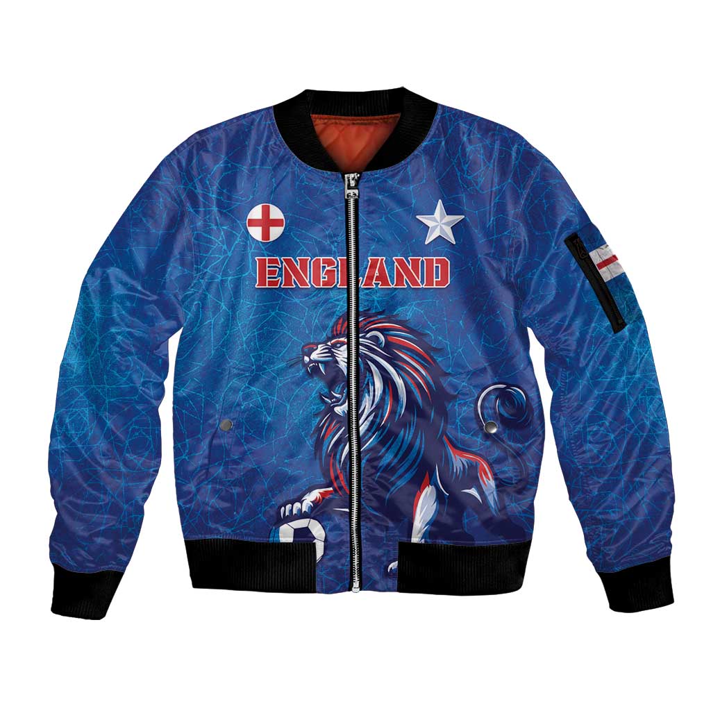 Custom England 2024 Football Sleeve Zip Bomber Jacket Go Champions Lionesses LT05 - Wonder Print Shop