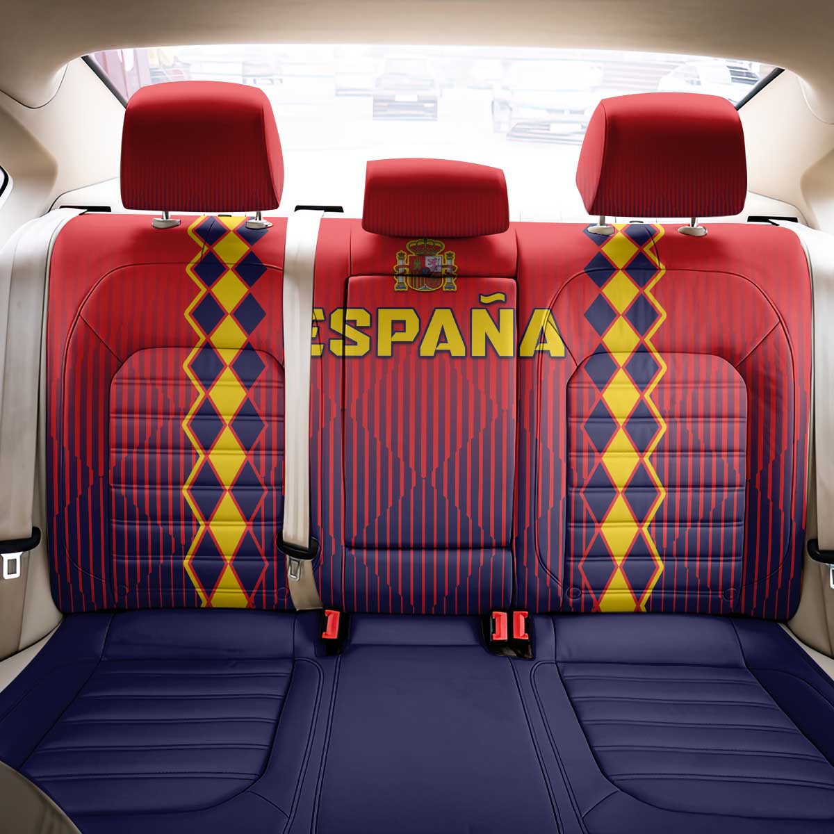 Spain 2024 Football Back Car Seat Cover Go Champions La Roja Simple Style LT05 - Wonder Print Shop