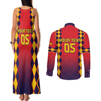 Custom Spain 2024 Football Couples Matching Tank Maxi Dress and Long Sleeve Button Shirt Go Champions La Roja Simple Style LT05 - Wonder Print Shop