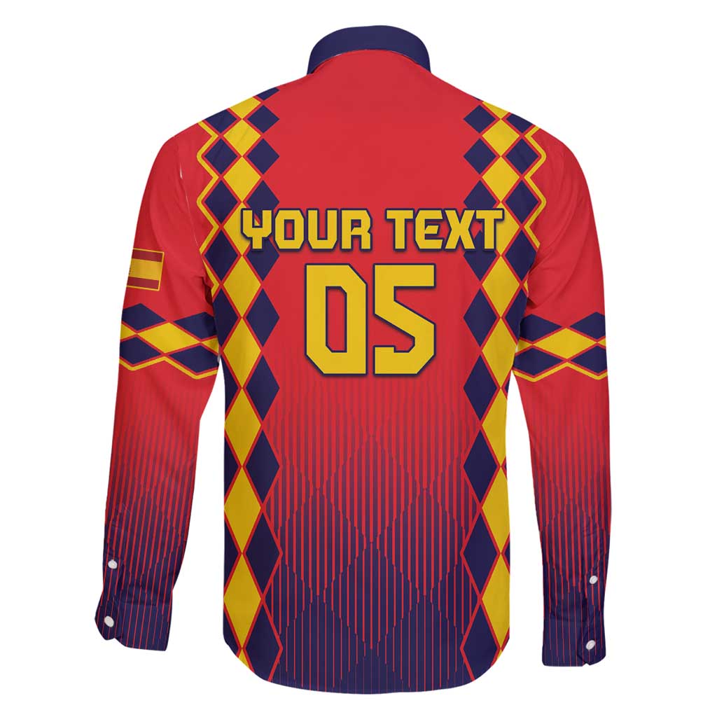 Custom Spain 2024 Football Family Matching Long Sleeve Bodycon Dress and Hawaiian Shirt Go Champions La Roja Simple Style LT05 - Wonder Print Shop