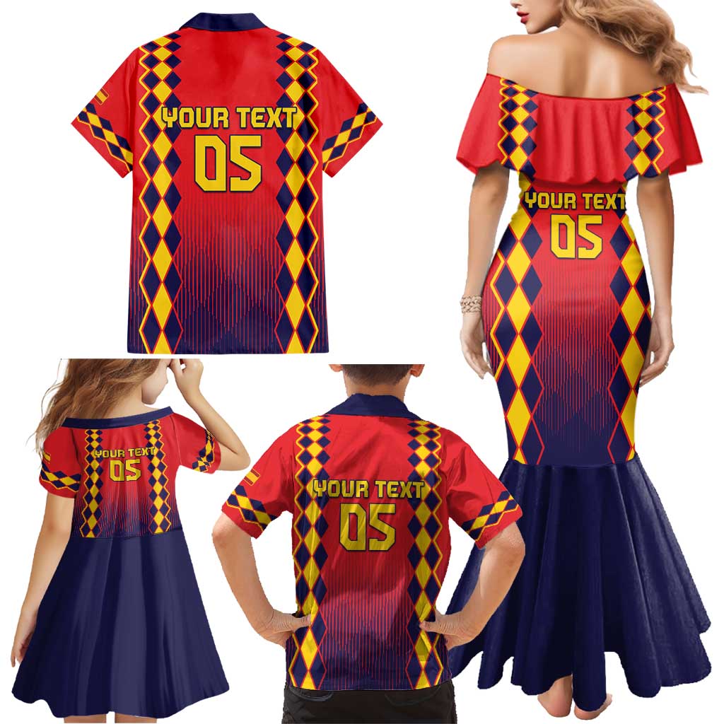 Custom Spain 2024 Football Family Matching Mermaid Dress and Hawaiian Shirt Go Champions La Roja Simple Style LT05 - Wonder Print Shop