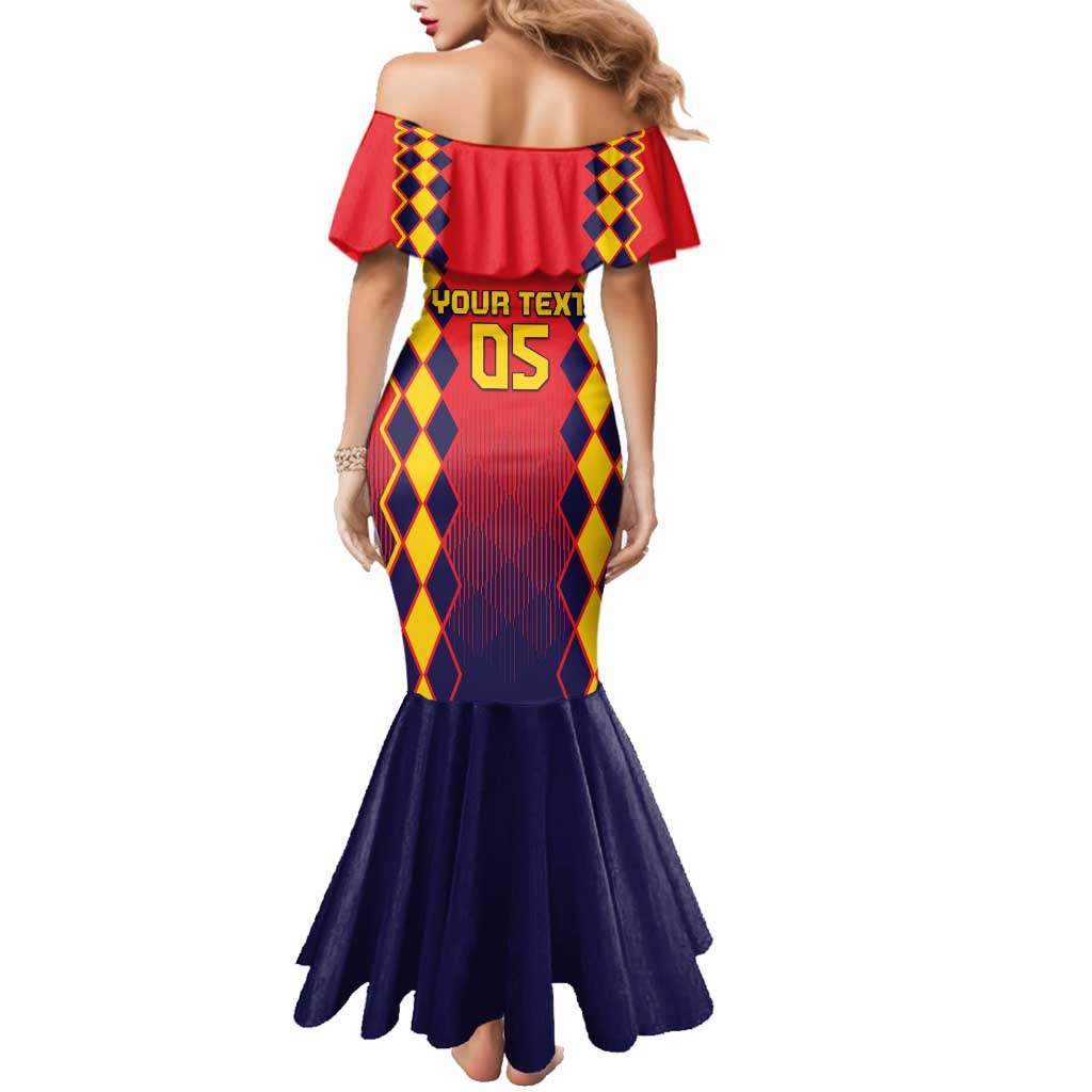 Custom Spain 2024 Football Family Matching Mermaid Dress and Hawaiian Shirt Go Champions La Roja Simple Style LT05 - Wonder Print Shop