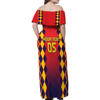 Custom Spain 2024 Football Family Matching Off Shoulder Maxi Dress and Hawaiian Shirt Go Champions La Roja Simple Style LT05 - Wonder Print Shop
