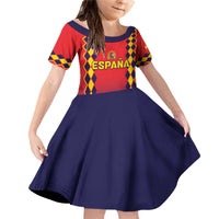 Custom Spain 2024 Football Family Matching Off Shoulder Short Dress and Hawaiian Shirt Go Champions La Roja Simple Style LT05 - Wonder Print Shop