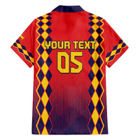 Custom Spain 2024 Football Family Matching Off Shoulder Short Dress and Hawaiian Shirt Go Champions La Roja Simple Style LT05 - Wonder Print Shop